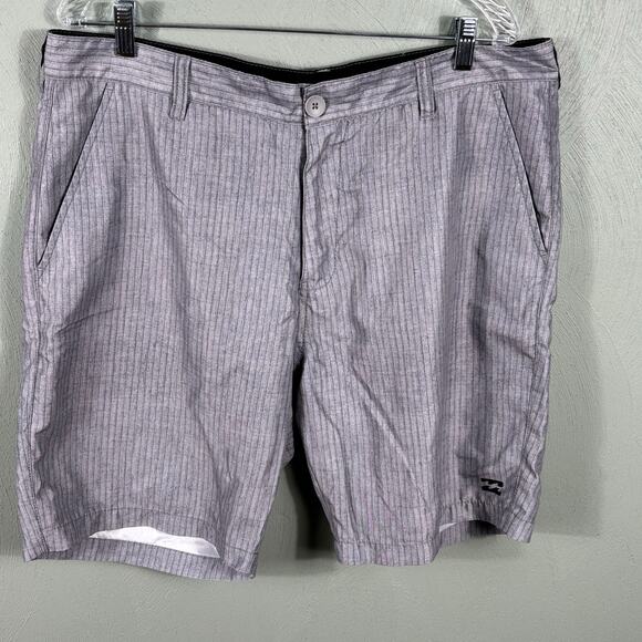 Billabong Men's Size 38 Gray Vertical Stripe Casual Walking Beach Summer Shorts - Picture 8 of 9